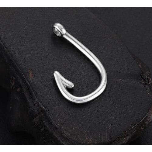 Stainless Steel Fishhook Hole 4mm Bracelet Hooks Clasp Jewelry Making Pendant Findings DIY Supplies Accessories Charms Wholesale