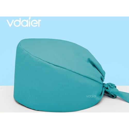 Green Solid color operating room cap Hospital Medical Uniform Printed Surgical Scrub Cap nurse doctor hat cotton dentist cap