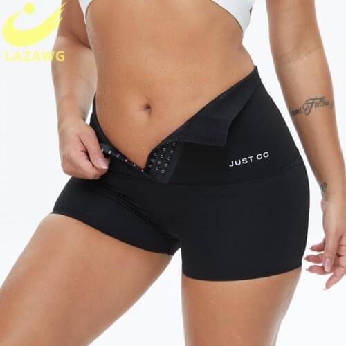 LAZAWG High Waist Yoga Pants Tummy Control Trainer Sports Leggings Women Push Up Butt Lifter Run Slimming Yoga Shorts with Hooks