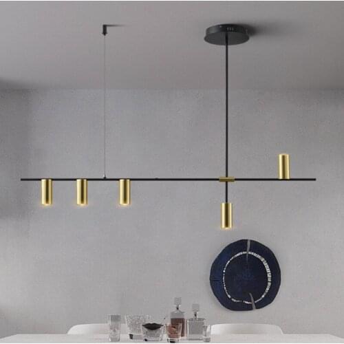 Post modern Restaurant LED Pendant Lamp Bar Coffee Shop Chandelier Office Hanging Lamp Minimalist Gold/Black Home Light Fixtures