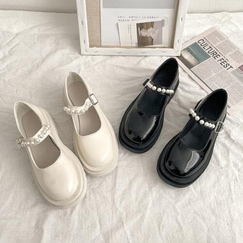 Apanzu Lolita Shoes Size 42 women Japanese Style Mary Jane Shoes Women Vintage High Heel Platform College style Shoes Big Size