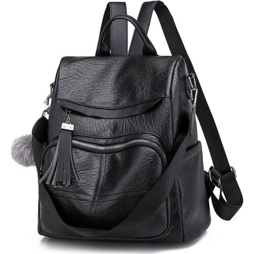 Vintage brand women backpack nubuck leather school backpacks for teenage girls large capacity shoulder bags for women 2020 C1291