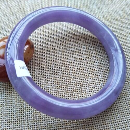 Fine jewelry 58mm Certified 100% Natural Lavender purple Jadeite JADE free box and free shipping