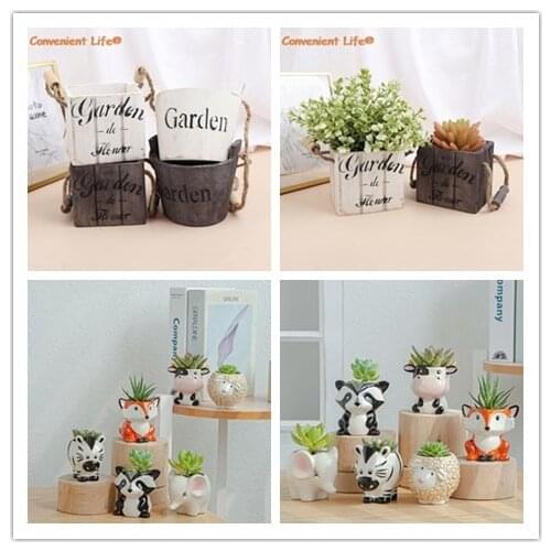 1PC Vintage Retro Wooden Barrel Planter Vintage Flower Pots, Rustic Plant Barrel