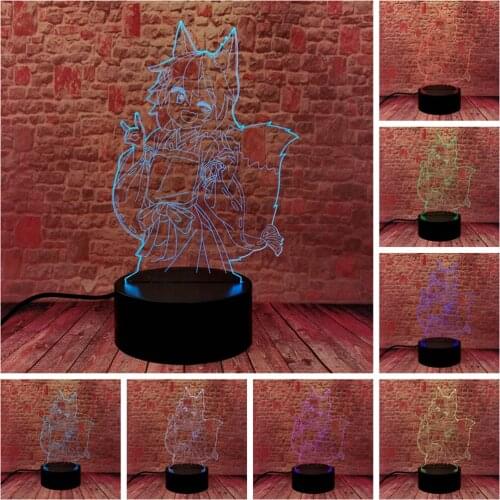 3D Illusion LED Desk Nightlight Colorful Change Lamp Manga Model Wagaya Anime Figure Toys Kids