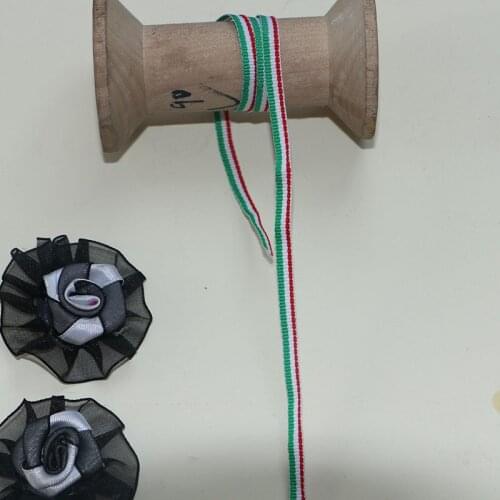 5 yard 6mm red white and green tricolor ribbon polyester ribbon DIY thread cap and shoe decorative accessories gift