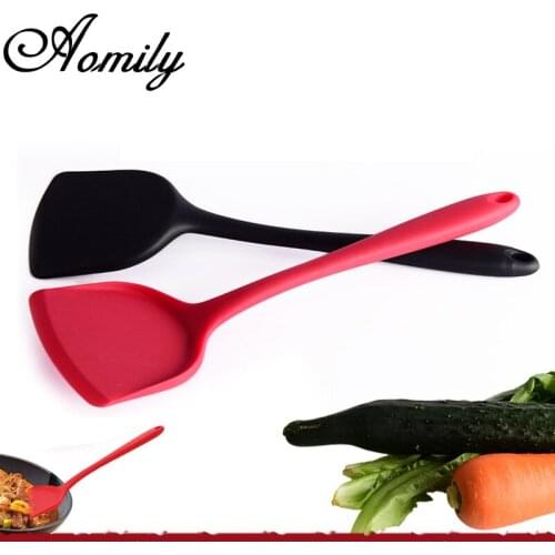 Amoliy Thickened Large Silicone Spatula Cooking Spoon Heat-Resistant Flexible Nonstick Spatula Baking Large Spoon Spatula
