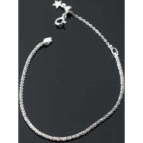 S925 Sterling SilverColor Korean Fashion Irregular Shiny Star Chain Bracelet Jewelry For Women Lady Daughter Jewelry Gift