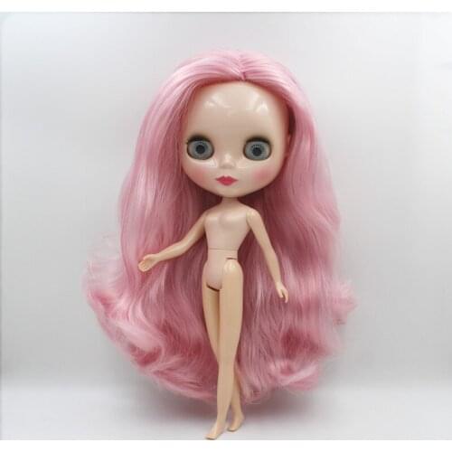 Blygirl,Blyth doll,Pink does not have bang curl, common body, 7 joint doll, DIY doll, can change the multi-joint body