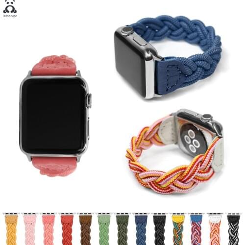 Lebanda colorful woven strap suitable for Apple Watch series 6 SE 5 4 3 2 1 woven nylon strap suitable for iWatch classic design