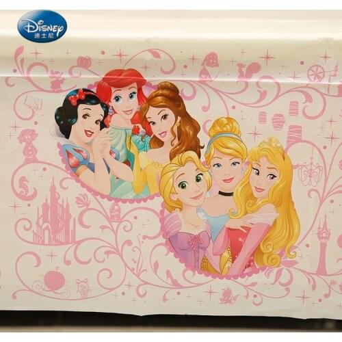 Disney Princess Cartoon Theme beautiful Tablecloth Tablecover 1.35*2.2m Birthday Party Decorations Girls Favor Party Supplies
