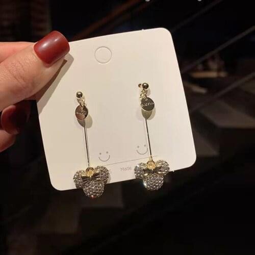 Cute Mouse Bow Long Earrings Stud Bear Anime 2021 Cartoon Halloween Gift Charm Accessories Wholesale Romantic Jewelry For Women