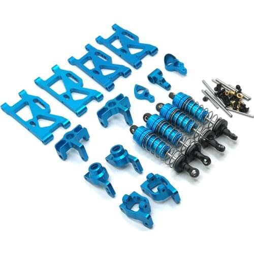 For WLtoys 144001 124017 124019 Remote Control Car Metal Upgrade Parts Shock Absorber Pull Rod Swing Arm Steering Cup