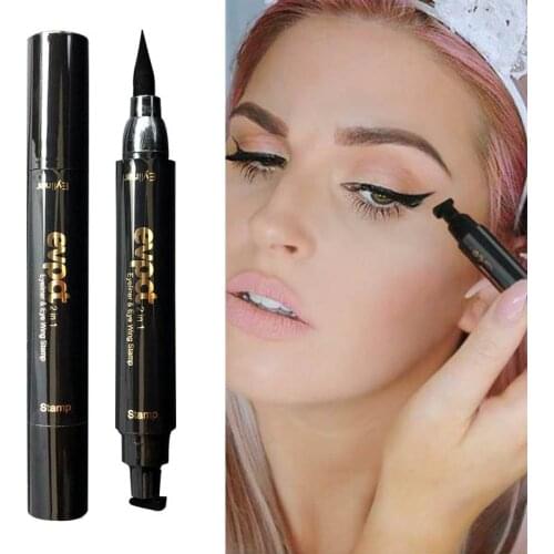 Double Seal Stamp Liquid Eyeliner Pen Waterproof Fast Dry Black Eye Liner Pencil With Eyeliner Cosmetic Double-ended Eyeliner
