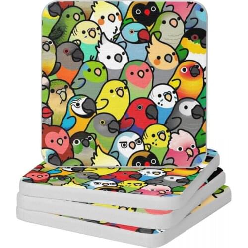 Everybirdy Pattern Diatomite Square Round Shape Coaster Non-slip Cup Bonsai Mat Soap Toothbrush Pad Wholesale 10x10cm