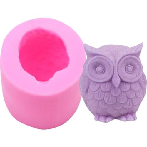 1PC 3D Silicone Owl Candle Mold DIY Handmade Resin Mold for DIY Candle Handmade Craft Making Plaster Wax Candle Owl Shape Mould