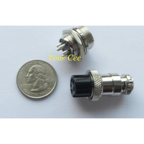 GX16-5P GX16 5 Pin Diameter 16mm Male & Female Screw Type Electrical Plug Connector Socket Wire Panel Connector Circular
