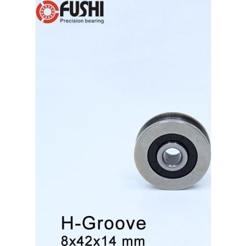 H Groove Bearing ( 1PC ) 8*42*14 mm Steel Bearing Rollers H8/7 Slide Guide Door Window Silent Bearings U Wheel Pulley