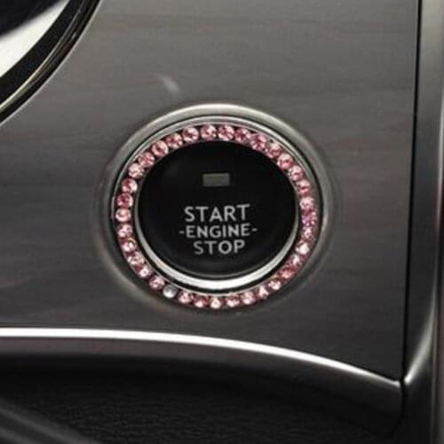 Crystal Car Engine Start Stop Ignition Key Ring For Seat Alhambra Altea Cordoba Exeo Lbiza Leon Nuevo Lbiza Toledo Exeo