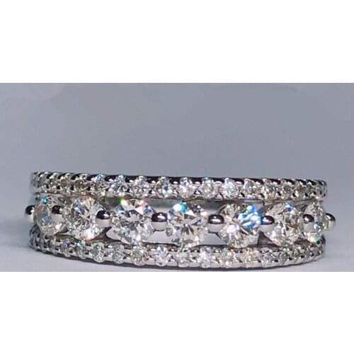 Huitan Female Dainty Finger Rings with Dazzling Cubic Zirconia Stone Lovely Womens Rings for Wedding Party Statement Jewelry