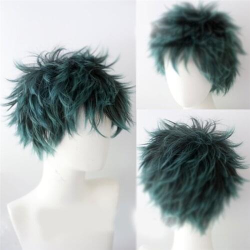 1pcs Anime My Hero Academia Midoriya Izuku Short Wig Cosplay Costume Prop Synthetic Hair Party Decor Accessories for Men Boy