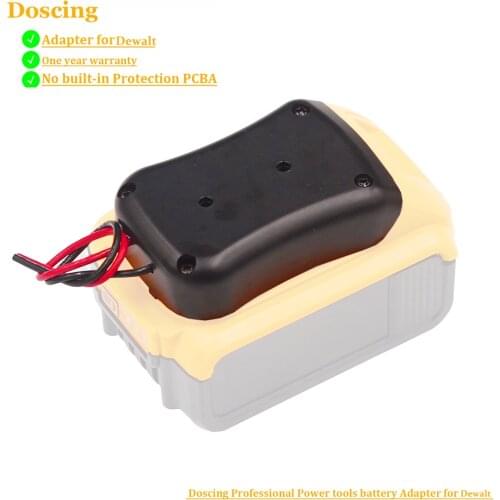 For Dewalt 18V 20V 14.4V DCB184 DCB181 DCB182 DCB200 Li-ion Battery Power Mount Connector Adapter Dock Holder w 12 Awg Wires