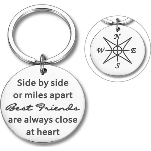 Best Friends Keychain for Teen Girls Long Distance Friendship Gifts for Women Birthday Sisters Gifts for Best Friend BFF Keyring