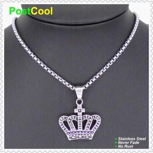 Fashion Jewelry 16 Styles High Quality Stainless Steel Pendant Necklaces Crown Lift trees Leaf Feather style of Pendant PUNK15