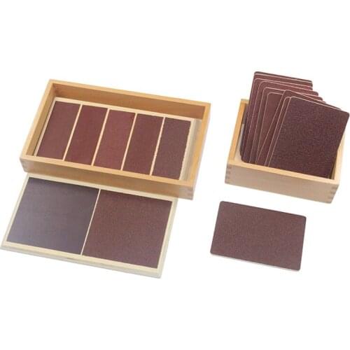 Montessori sensory teaching aids kindergarten children sensory learning wooden toys Touch Boards With Box