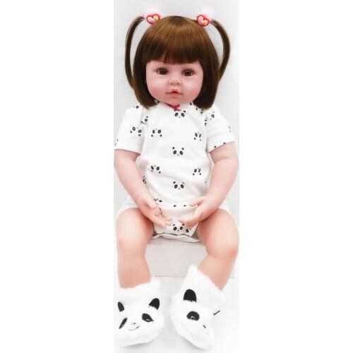 61cm 24inch Soft Cotton Body Silicone Doll Reborn Lifelike Baby Girl Doll Reborn Baby Real Doll Kids Birthday Christmas Gifts