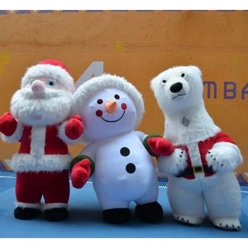 Inflatable Santa Claus Snowman Mascot Costume Adult Fancy Dress Christmas Party kawaii Mascot Costume Carnival Costumes 2/2.6/3m