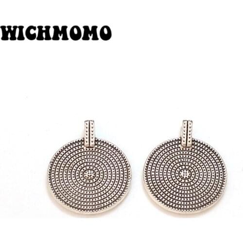 New Fashion 10 Pieces Zinc Alloy Round Concentric Circles Vein Charms Connectors for DIY Jewelry Accessories PJ279
