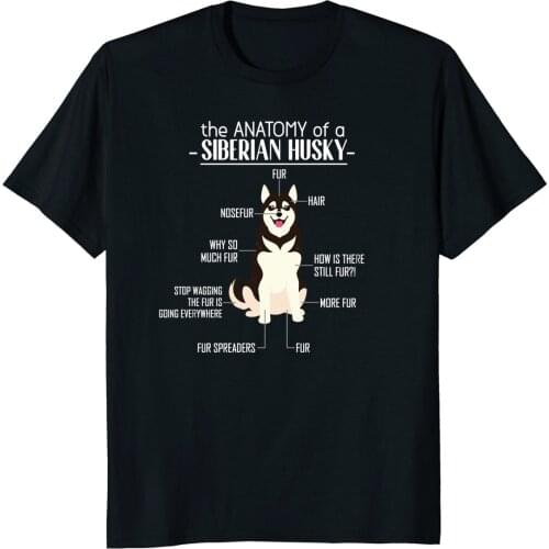 2019 New Short Sleeve Casual Anatomy of A Siberian Husky TShirt Shirt Summer Casual Man T Shirt Good Quality