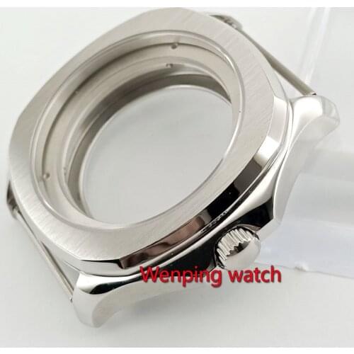 40mm Silver /golden rose/ black Sapphire Crystal watch Case fit ETA 2836 Miyota 8205 8215 821A Mingzhu DG 2813 3804 P912