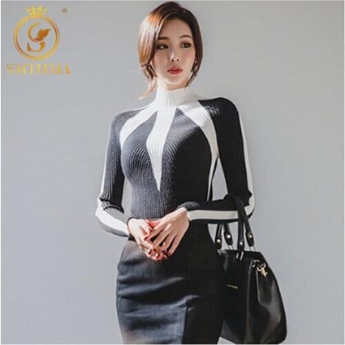 Winter Korea Sweaters Women 2020 Fashion Jumpers Korean hit color Pullovers Knitting Pullovers Christmas Sweater pull femme