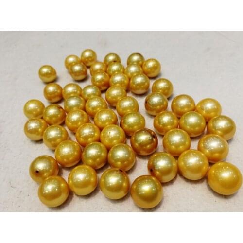 One pcs loose beads freshwater pearl near round yellow 13-14mm AA for DIY necklace wholesale