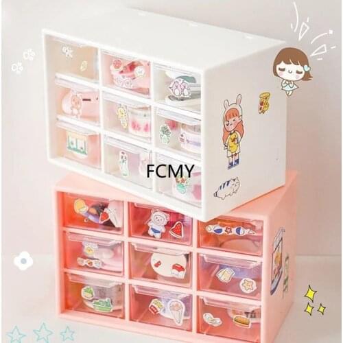 6/9 Grids Organizer Jewelry Box Make Up Organizer Storage Container Desk Organizer Stationery Plastic Transparent Box Pen Holder