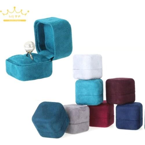 Luxury Velvet Jewelry Earring Ring Display Case Box Storage Organizer Holder Gift Packaging Box Portable Travel Wedding Box