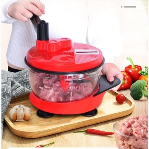 2L Kitchen Accessories Manual Food Processor Blender Potato Crusher Minced Meat Mincer Grinder Hand Vegetable Mixer Cutter