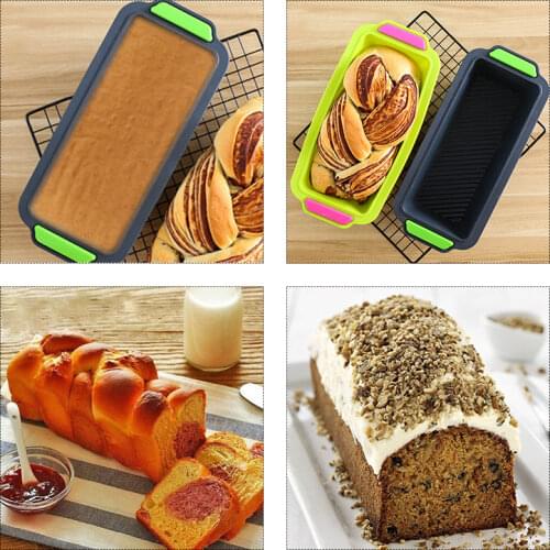 Silicone Layered Cake Mold Round Shape Rectangular Silicone Bread Pan Toast Bread Mold Cake Tray Mould Non-stick Baking Tools