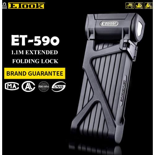 Etook Bicycle Lock Folding Mountain Bike Lock Strongest Anti Theft Heavy Duty Motorcycle Lock For Electric Bike ET590
