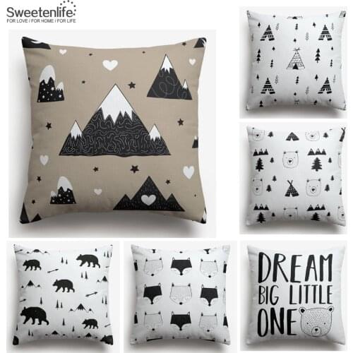 Sweetenlife Throw Pillow Case Cotton Linen Sofa Cushion Covers Wholesale Decorative Pillows Geometric 50*50 Cushions Home Decor