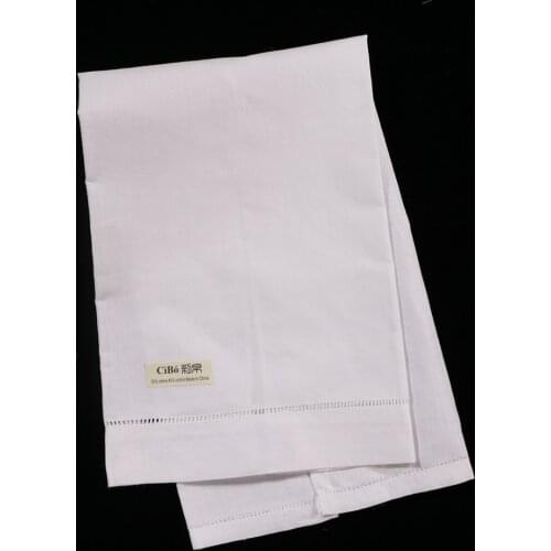 TL007 : 12 pieces White Ramie Cotton Drawnwork Ladder Hemstitch Hand towel