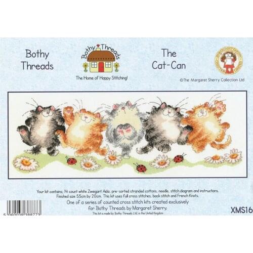 Gold Collection Counted Cross Stitch Kit Bothy Threads Cat-Can Five Cats Dancing Happy Ladybug XMS16