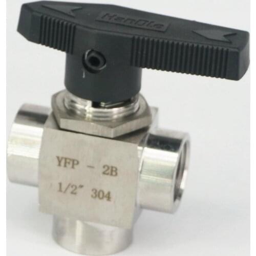 1/2" BSP Female Thread 304 Stainless Steel L Port Ball Valve 915 PSI Water Gas Oil Plumbing