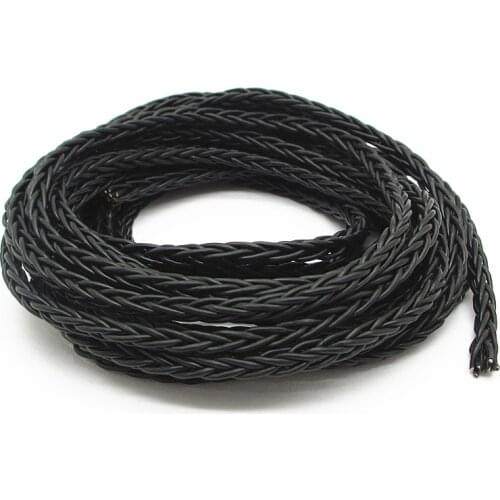 1Meter black color 7N Pure Single Crystal Copper 8 Shares 152 Cores DIY Cable Earphone Accessories
