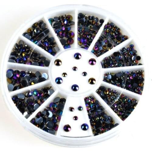 100 Box 3D Nail Art Rhinestones Glitters Acrylic Rhinestones Nail Art Decoration in Wheel for Nails Manicure D1369 Makartt