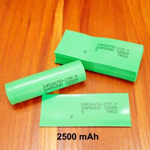 100pcs/lot Lithium battery PVC plastic shrink film 18650 battery package special insulated heat shrinkable tube 2500MAH