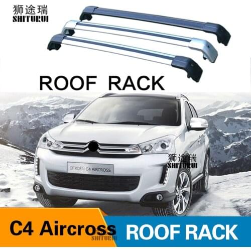 SHITURUI 2Pcs Roof bars For Citroen C4 Aircross 2012+ Aluminum Alloy Side Bars Cross Rails Roof Rack Luggage