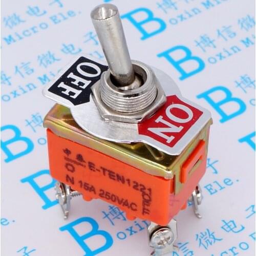3Pcs/Lot E-Ten1221 4-Pin Spst 2 Terminal G108 On-Off 15A 250V Toggle Switch Good Quality